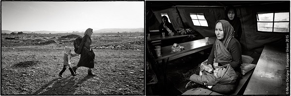 refugee women exhibition Photojournalist Marie Dorigny Article logo