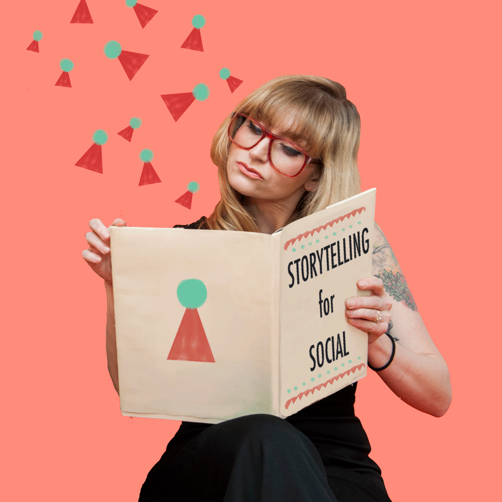 woman reading an article