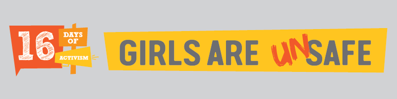 WAGGGS Girls Are Unsafe banner WAGGGS Girls Are Unsafe banner