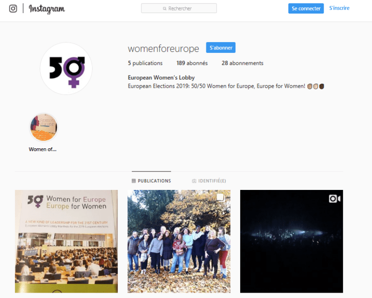 Instagram page womenforeurope