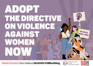 Illustration of 3 women protesting against violence